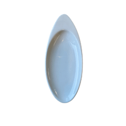 Amuse bouche Appetizer flach oval - Aperogeschirr Porzellan zum Mieten (Bild 1)