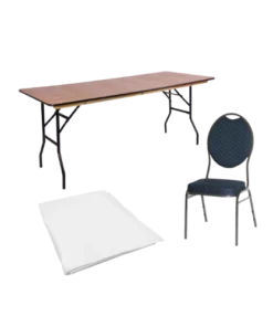 Mobiliar Package 6 Personen eckig zum Mieten