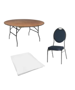 Mobiliar Package 8 Personen rund zum Mieten
