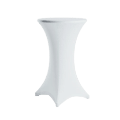 Stretchhusse weiss für Stehtisch easy zum Mieten