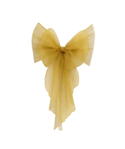 Organza Schleifenband gold zum Mieten