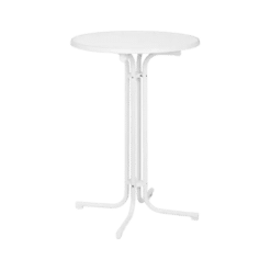 Stehtisch easy white mit Stretchhusse schwarz - Hussen mieten zum Mieten (Bild 1)