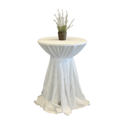 Leinentischtuch rund Ø 330cm Offwhite - Runde Tischtücher zum Mieten (Bild 1)