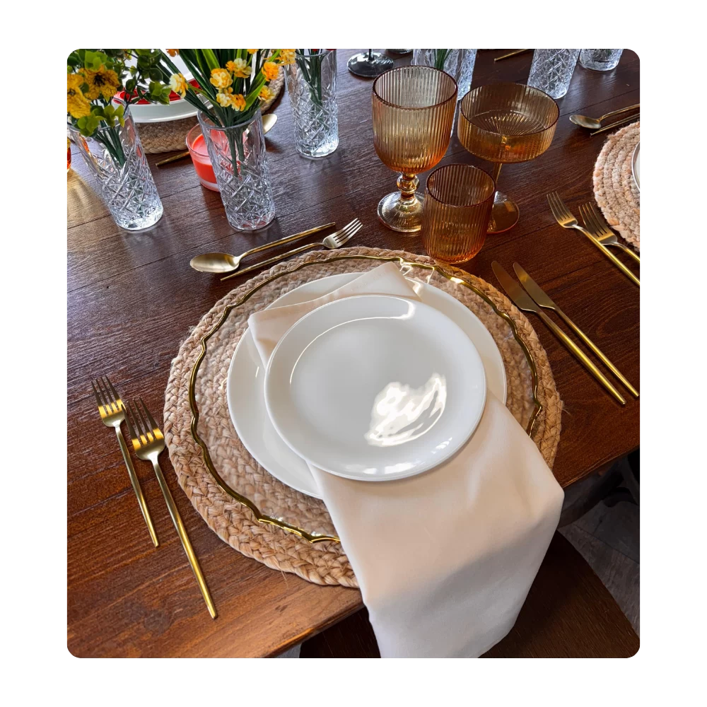 Serviette Champagner - Gesponnenes Polyester zum Mieten (Bild 1)