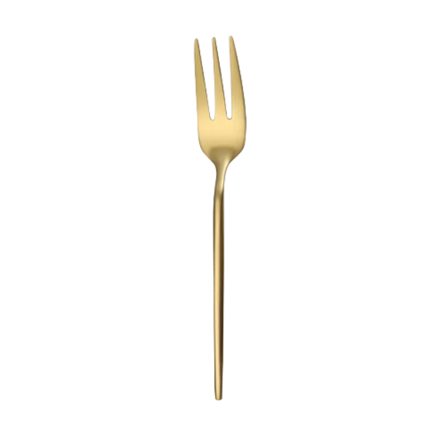 Kuchengabel Gold zum Mieten