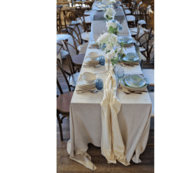 Tischläufer Musselin Ivory zum Mieten