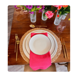 Serviette Fuchsia - Leinen/Baumwolle zum Mieten (Bild 1)