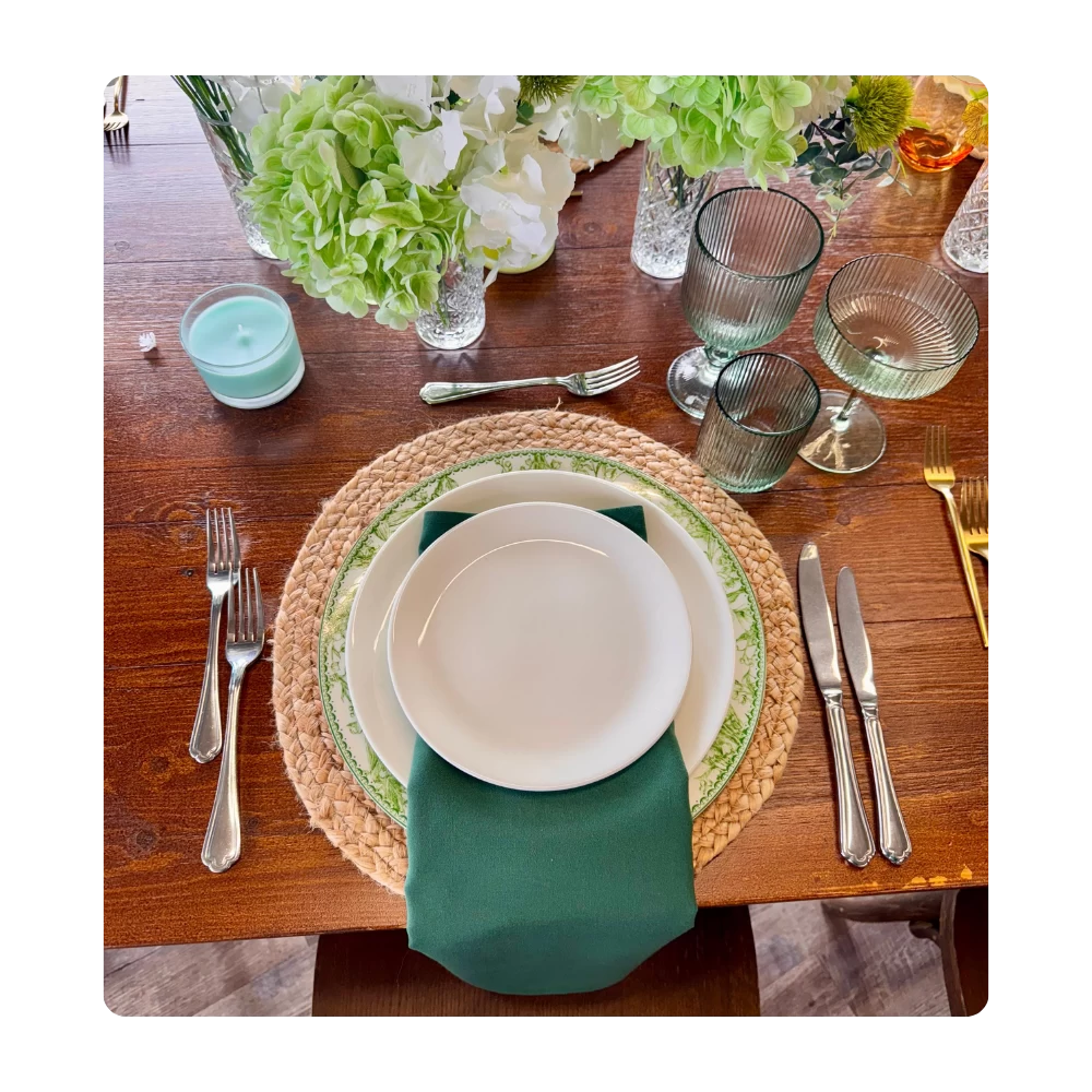 Serviette Hunter Green - Gesponnenes Polyester zum Mieten (Bild 1)