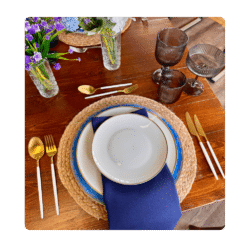 Serviette Navy Blue - Gesponnenes Polyester zum Mieten (Bild 1)