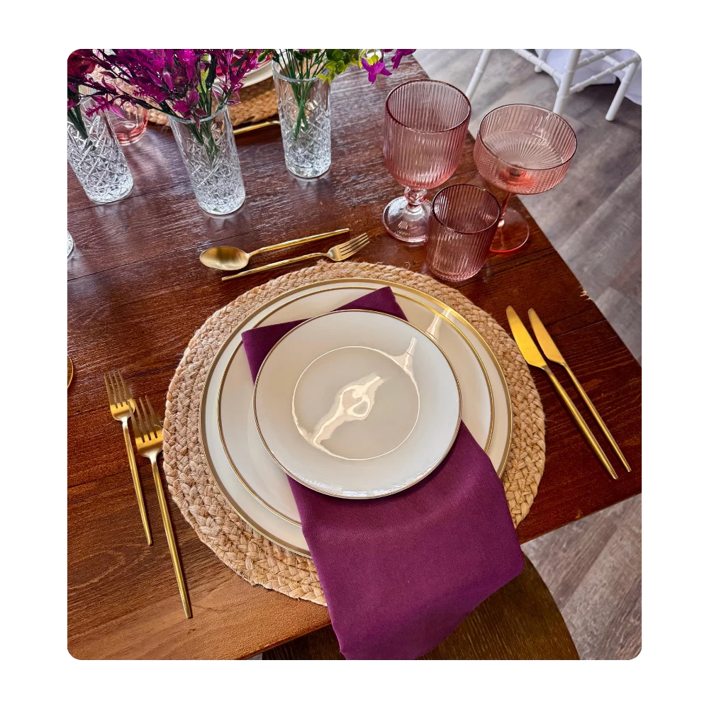 Serviette Plum - Leinen/Baumwolle zum Mieten (Bild 1)