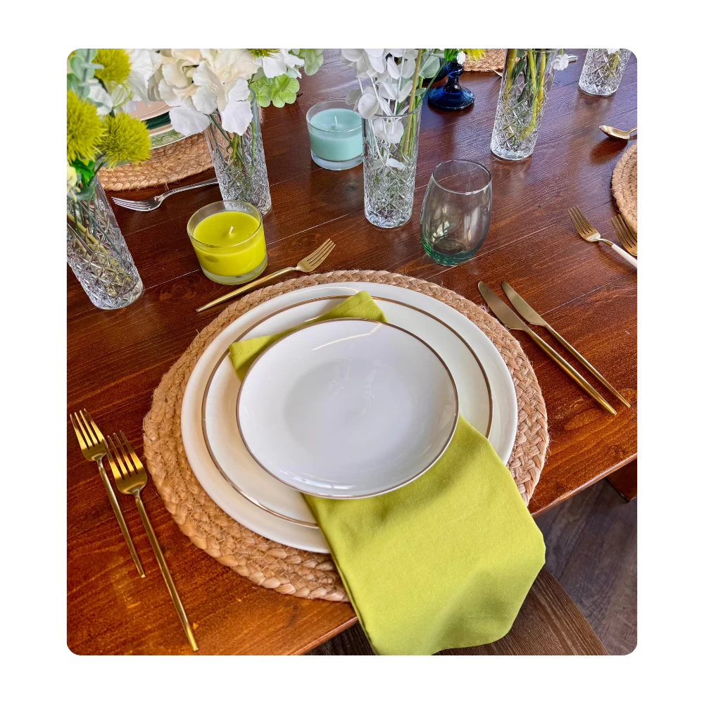 Serviette Light Green - Leinen/Baumwolle zum Mieten (Bild 1)