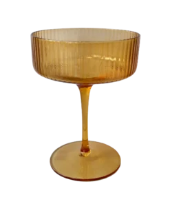 Champagnerschale Stripe Gelb zum Mieten