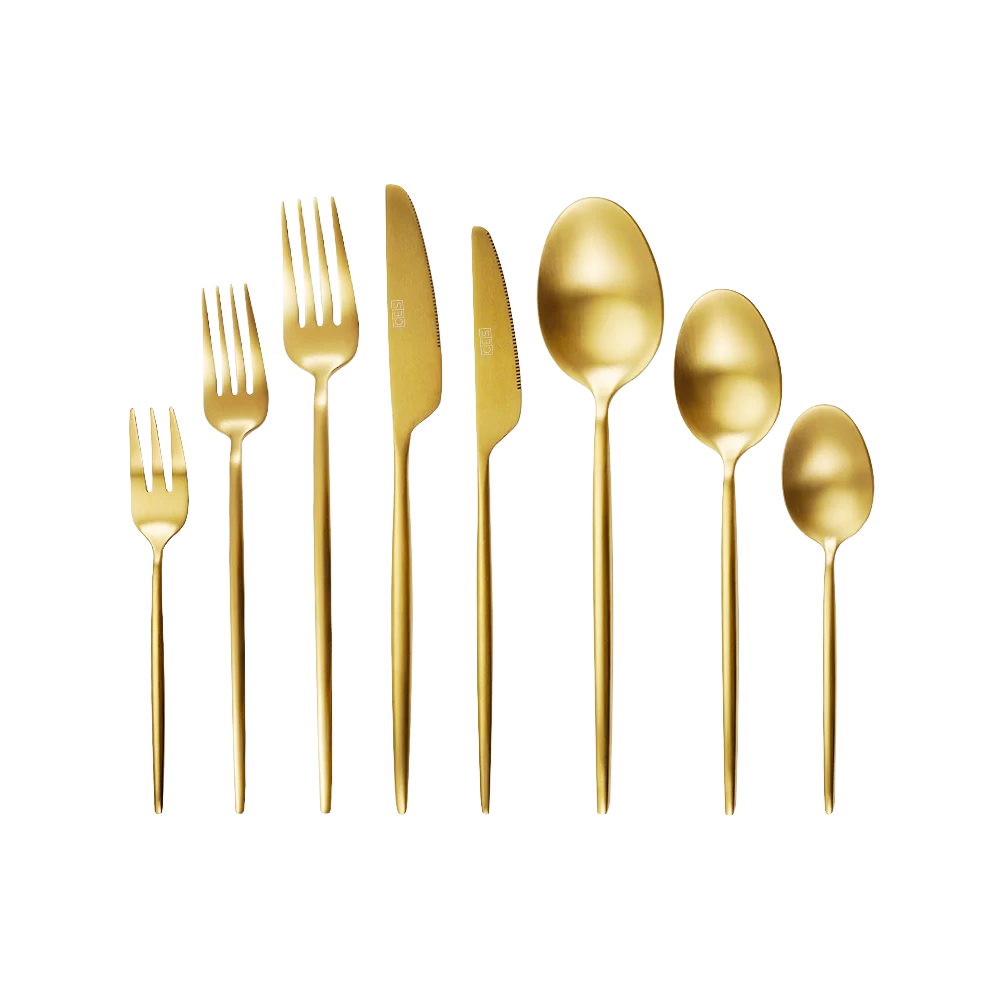 Dessertgabel Gold - Besteck zum Mieten (Bild 1)