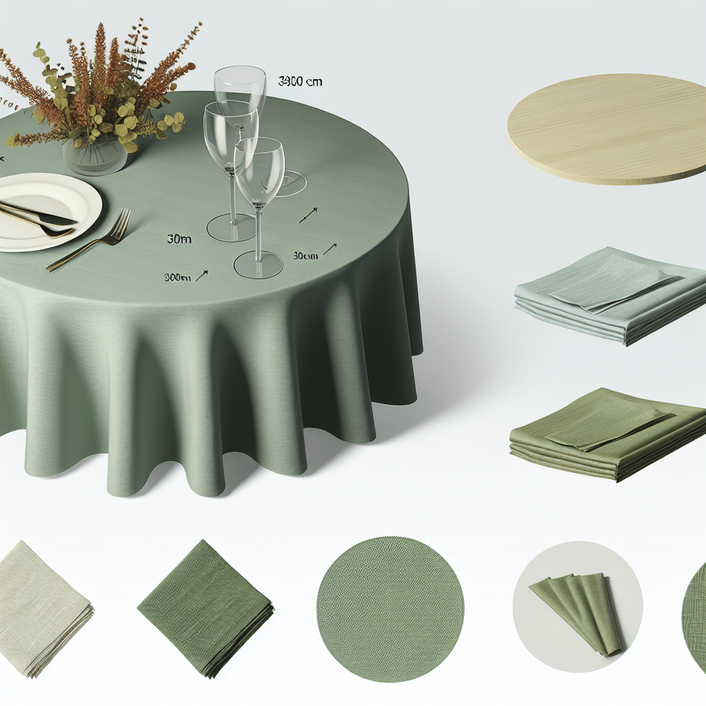 Nicht zu vergessen, ergänzt das Tischtuch rund Ø 330cm Sage Ihre Tischdekoration perfekt.