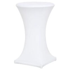 Stehtisch easy white mit Stretchhusse weiss zum Mieten
