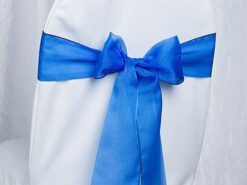 Organza Schleifenband royal blau zum Mieten